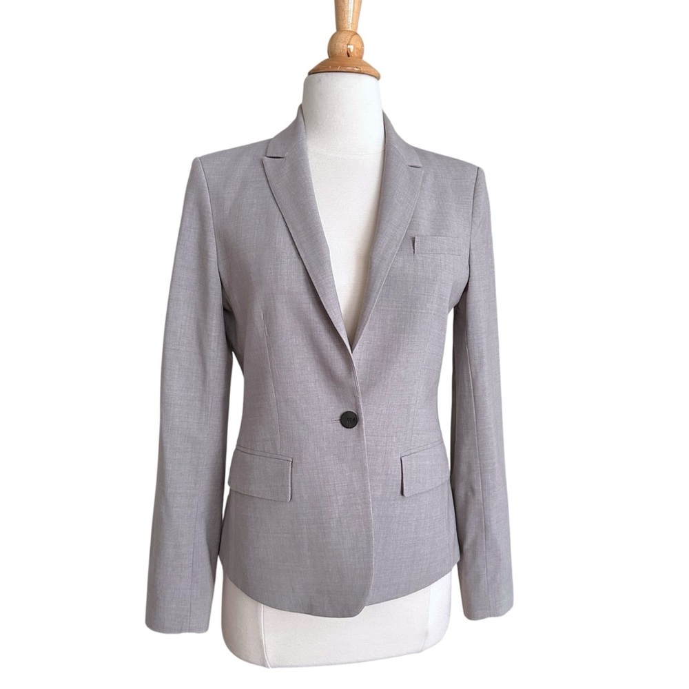 Theory Light Gray Single-Button Blazer